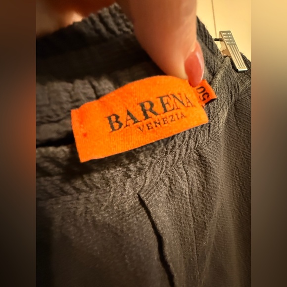 BARENA Venezia Pants Drawstring Waist Dark Charcoal Grey/Black Size 50 Italy - Picture 3 of 5